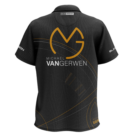 Michael van Gerwen MvG 5 Year Anniversary Dart Shirt by Winmau rear view image showing the back design and player branding
