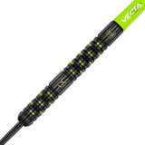Michael Van Gerwen MVG Adrenalin Steel Tip Darts close up image showing detailed grip patterns, machining, coating, and precision craftsmanship