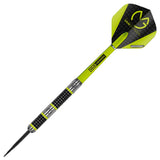 Michael Van Gerwen MVG Aspire Steel Tip Darts angled product image displaying the barrel profile, grip layout, and design features