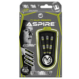 Michael Van Gerwen MVG Aspire Steel Tip Darts packaging exterior image showing the outer box artwork, branding, and presentation design