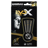 Michael van Gerwen MvG Evo X Steel Tip Darts packaging exterior image showing the outer box artwork, branding, and presentation design