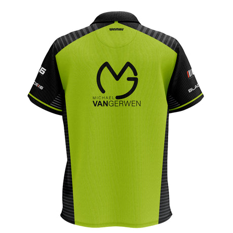 Michael van Gerwen MvG Pro Line Tour Shirt by Winmau rear view image showing the back design and player branding