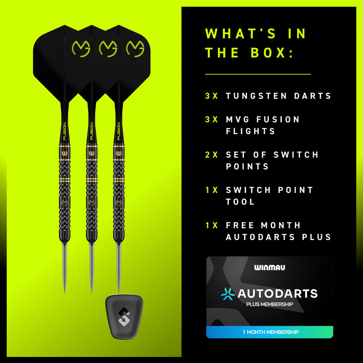 Winmau Michael van Gerwen MvG W-Max Switch Point 90% Tungsten