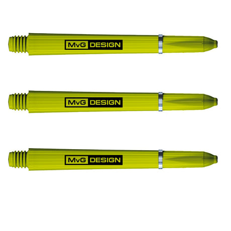 Michael Van Gerwen Signature Nylon Dart Stems Green main product image showing the stems, packaging, and included contents