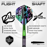 Mike Maloney Steel Tip Darts flight and stem image showing the included flight design, shaft setup, and branding details