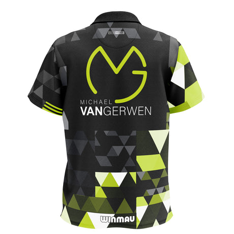 Winmau MvG Fan Edition Polo rear view image showing the back design and styling