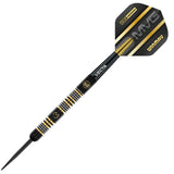 MVG Trilogy Steel Tip Darts angled product image displaying the barrel profile, grip layout, and design features