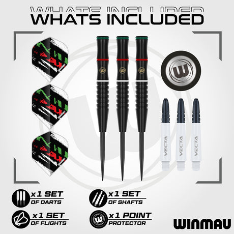 Peter Wachiuri Steel Tip Darts contents image displaying everything included inside the package