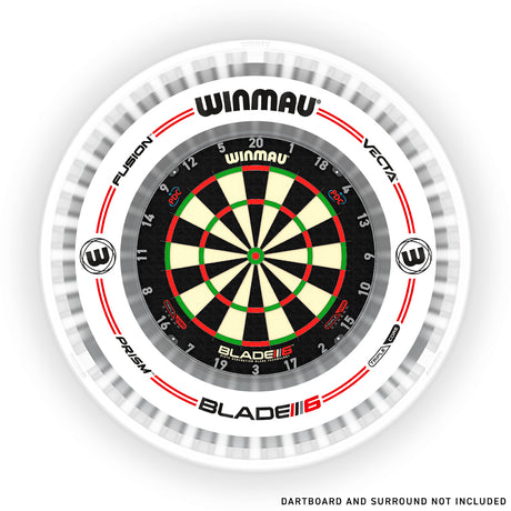 Winmau Plasma Ice 360 Degree Dartboard Light straight product image showing the lighting system and included contents