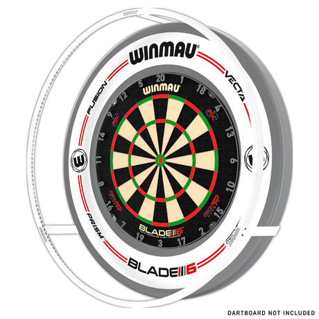 Winmau Plasma Ice Dartboard Surround Light and Pro Line Original White Surround Bundle main product image showing the lighting and surround bundle with included contents