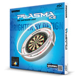 Winmau Plasma Ice Dartboard Surround Light and Pro Line Original White Surround Bundle outer box image showing the retail packaging and branding