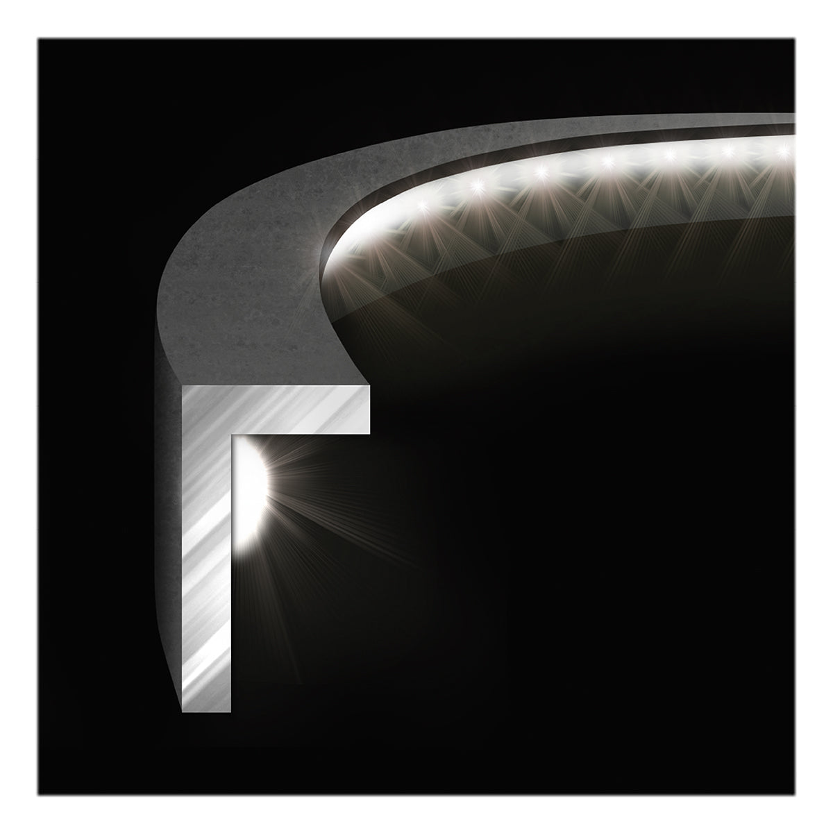 Winmau Plasma LED Dartboard Lighting System product image showing the lighting system much closer to further the detail