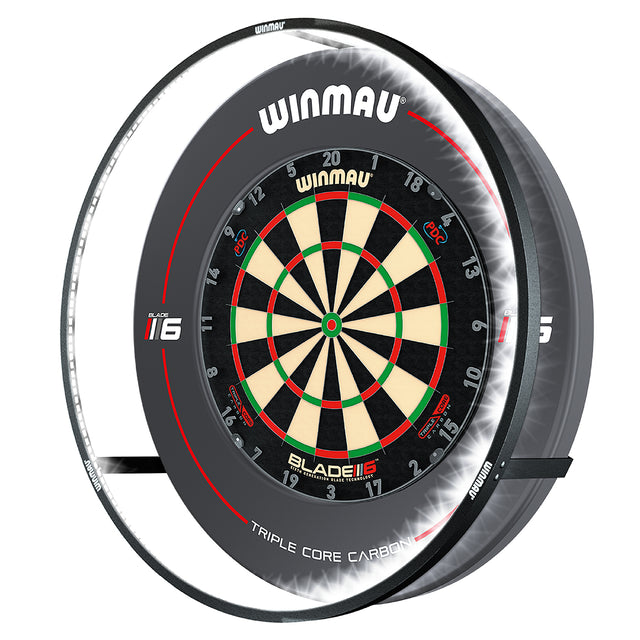 Winmau Plasma LED Dartboard Lighting System main product image showing the lighting system and included contents