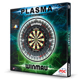 Winmau Plasma LED Dartboard Lighting System outer box image showing the retail packaging and branding