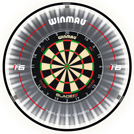 Winmau Plasma LED Dartboard Lighting System straight product image showing the lighting system and included contents