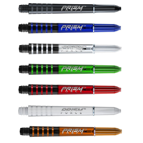 Winmau Prism Force Dart Stems Shafts main product image showing the stems, packaging, and included contents