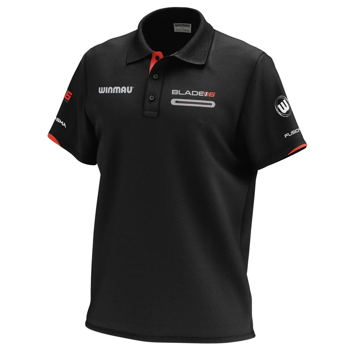 Pro,Line Polo Blade 6 Dart Shirt by Winmau promotional graphic highlighting the key features and performance benefits.