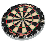 Winmau Pro SFB Dartboard bottom angle product image showing the dartboard and product contents