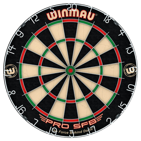 Winmau Pro SFB Dartboard main product image showing the dartboard and product contents