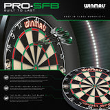 Winmau Pro SFB Dartboard outer box rear alternate image showing the retail packaging and branding