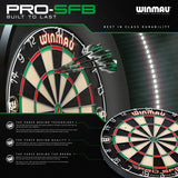 Winmau Pro SFB Dartboard outer box rear alternate image showing the retail packaging and branding