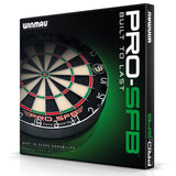 Winmau Pro SFB Dartboard outer box image showing the retail packaging and branding