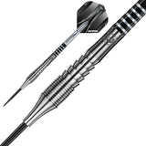 Sniper 01 Steel Tip Darts close up image showing detailed grip patterns, machining, coating, and precision craftsmanship
