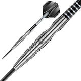 Sniper 03 Steel Tip Darts close up image showing detailed grip patterns, machining, coating, and precision craftsmanship