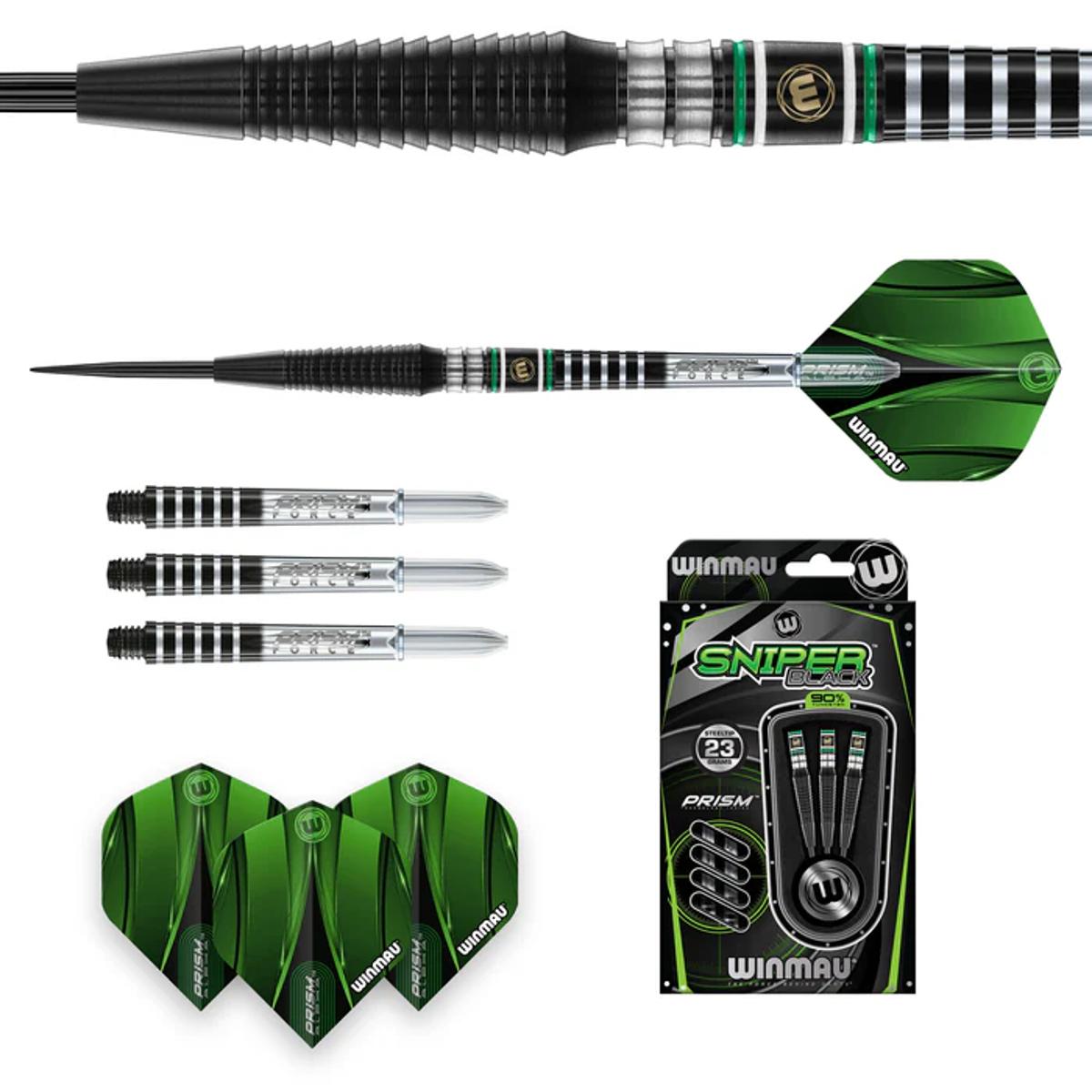 Sniper Black 20 Gram 90% Tungsten Soft Tip Darts by Winmau