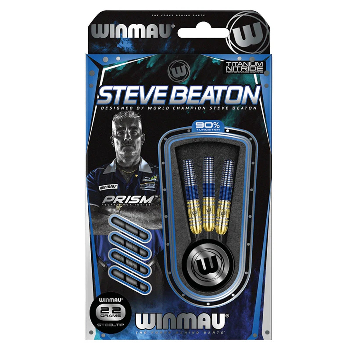 Steve Beaton Steel Tip Darts packaging exterior image showing the outer box artwork, branding, and presentation design