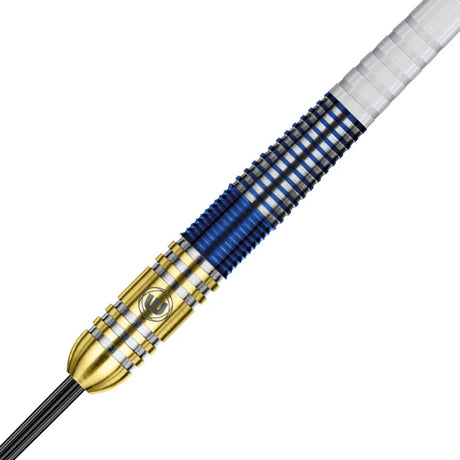 Steve Beaton Steel Tip Darts close up image showing detailed grip patterns, machining, coating, and precision craftsmanship