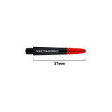 Winmau Vecta Blade 360 Dart Stems Shafts Black length guide image showing available stem sizes and dimensions
