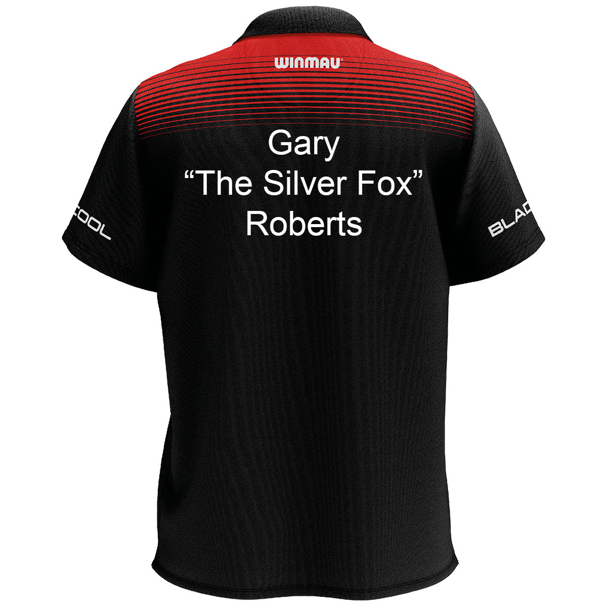 Winmau Wincool 4 Dart Shirt example image showing a personalised shirt with custom name and printed details displayed on the garment.
