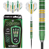 Xenon Steel Tip Darts main product image showing the darts, packaging, flights, shafts, and included accessories