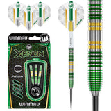 Xenon Steel Tip Darts main product image showing the darts, packaging, flights, shafts, and included accessories