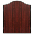 Winmau plain rosewood dartboard cabinet with a smooth, closed finish and elegant wood grain design.