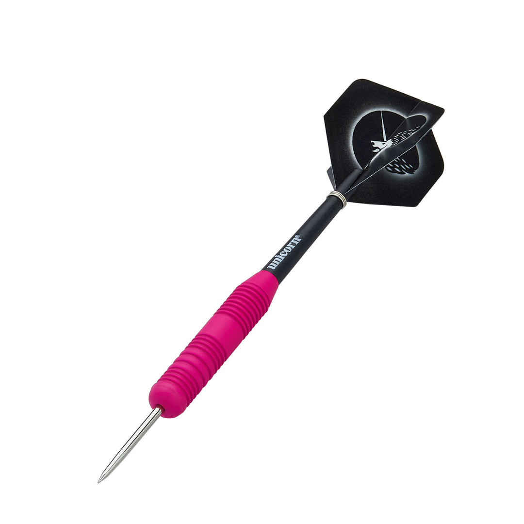 Core Plus Pink Rubber Coated Brass Steel Tip Darts by Unicorn