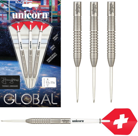 Thomas Junghans 90% Tungsten Global Steel Tip Darts by Unicorn