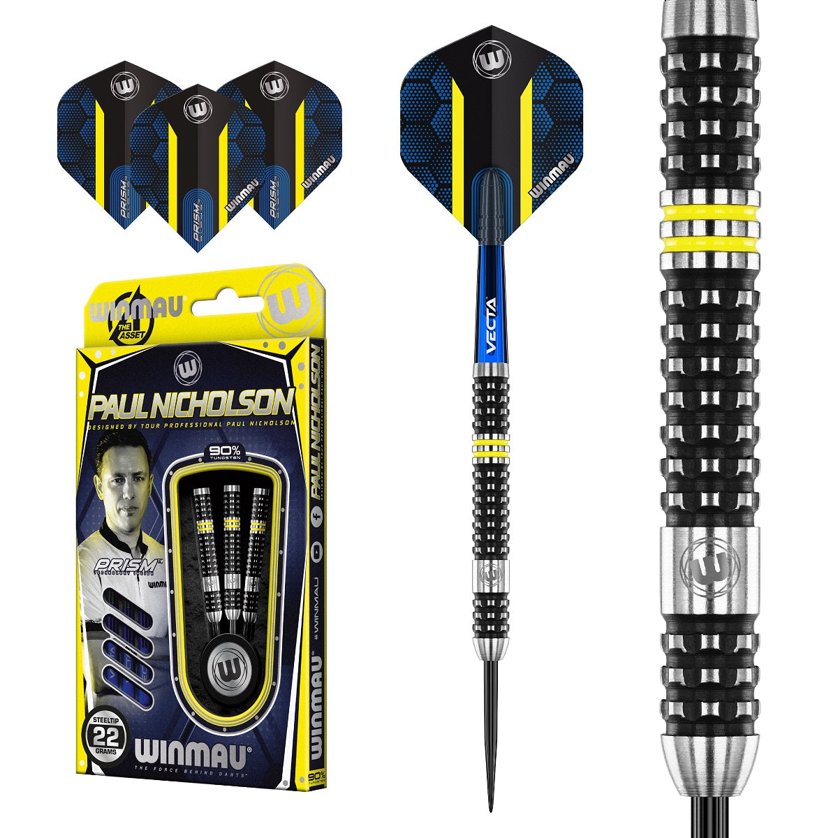 Paul Nicholson 90% Tungsten Steel Tip Darts by Winmau