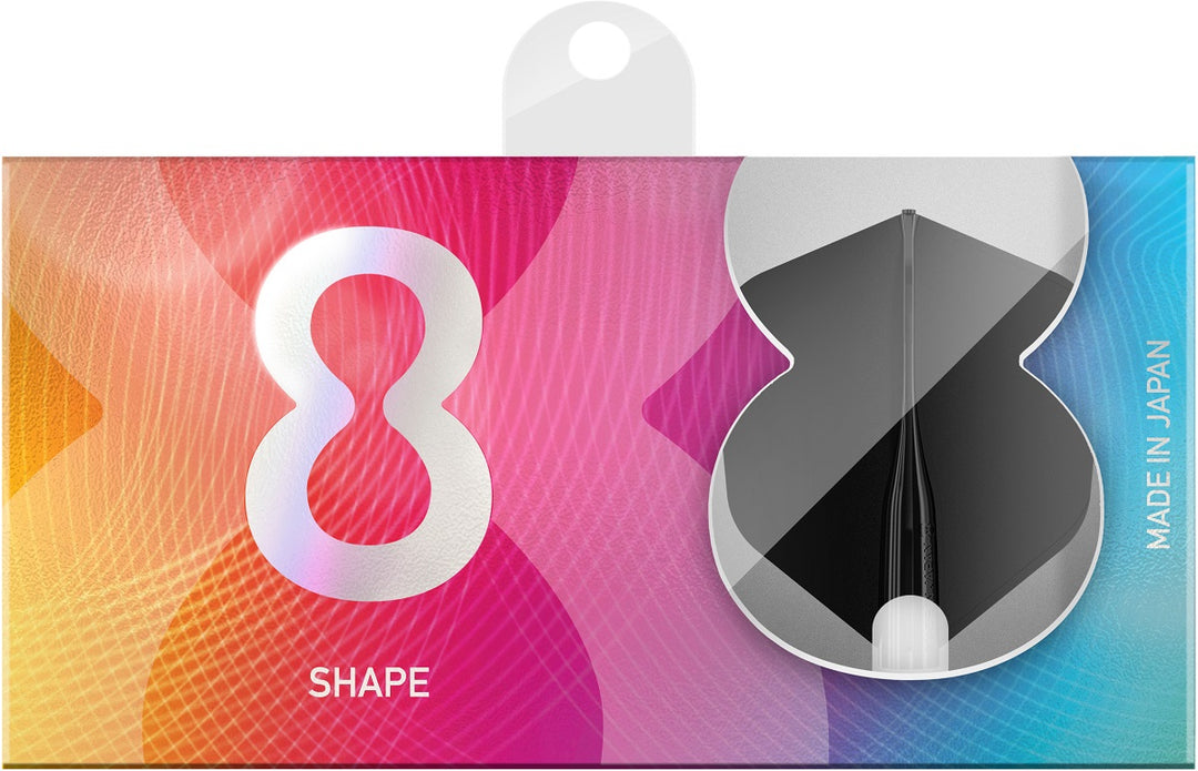 8 Black No6 Shape Dart Flights