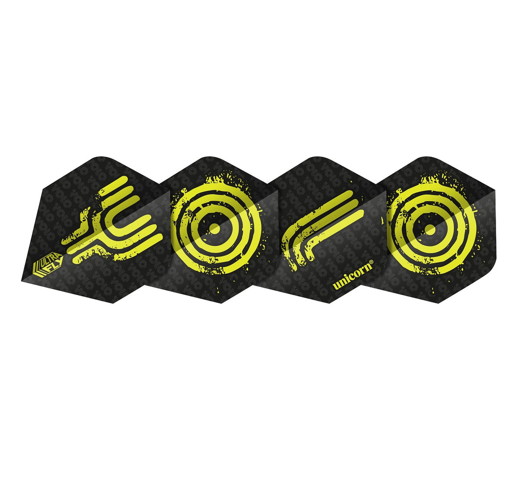 Ultrafly.100 YOLO Yellow Standard Dart Flights by Unicorn