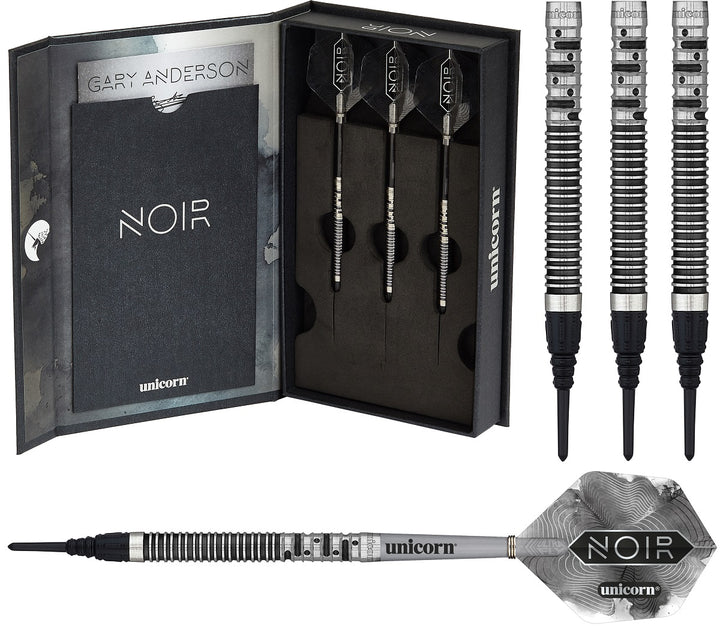 Gary Anderson Noir 90% Tungsten Phase 5 World Champion Soft Tip Darts by Unicorn