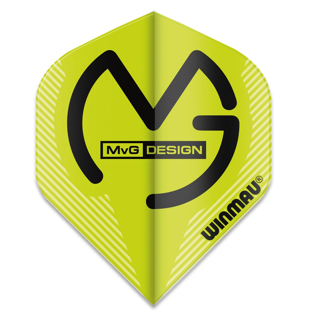 Winmau Mega Standard MVG Michael Van Gerwen Dart Flights 6900-233 Black Green 75 Micron