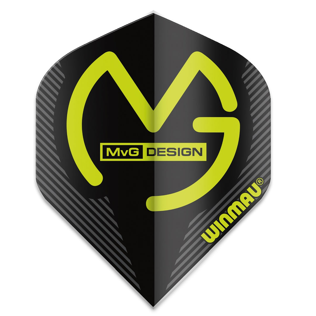 Winmau Mega Standard MVG Michael Van Gerwen Dart Flights 6900-231 Black Green 75 Micron