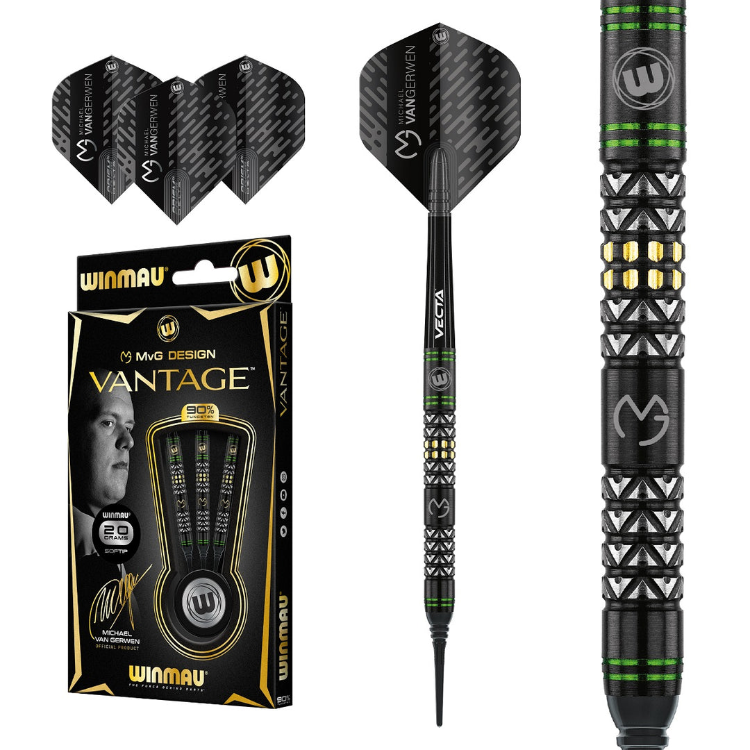 Michael Van Gerwen MVG Vantage 90% Tungsten Soft Tip Darts by Winmau