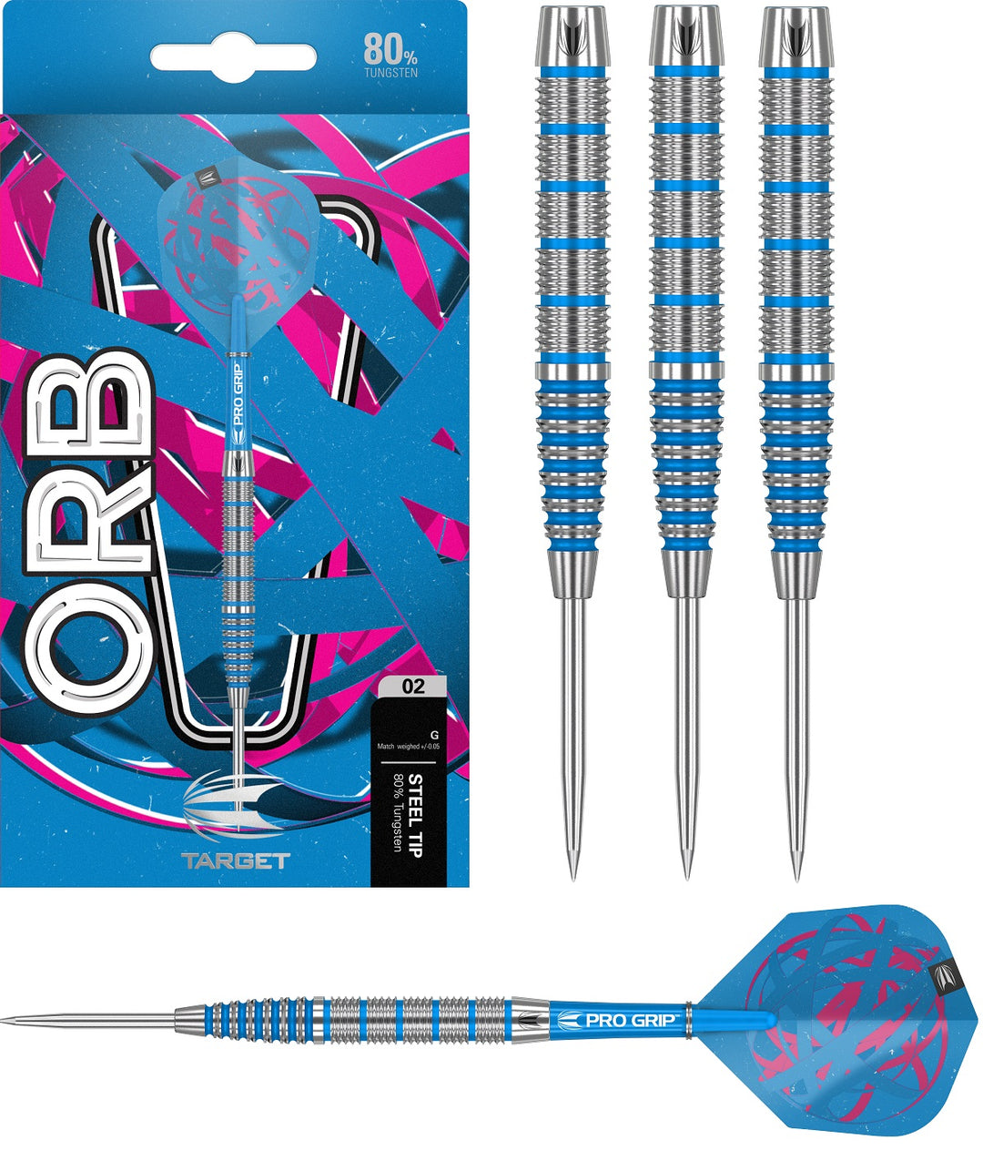 Orb 02 80% Tungsten Steel Tip Darts by Target