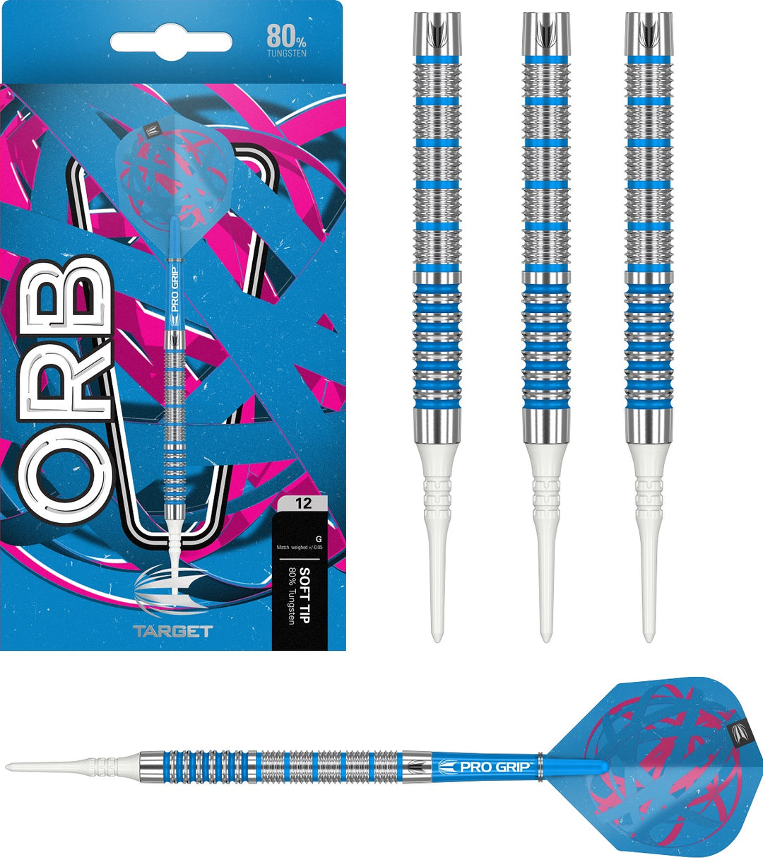 Orb 12 80% Tungsten Soft Tip Darts By Target