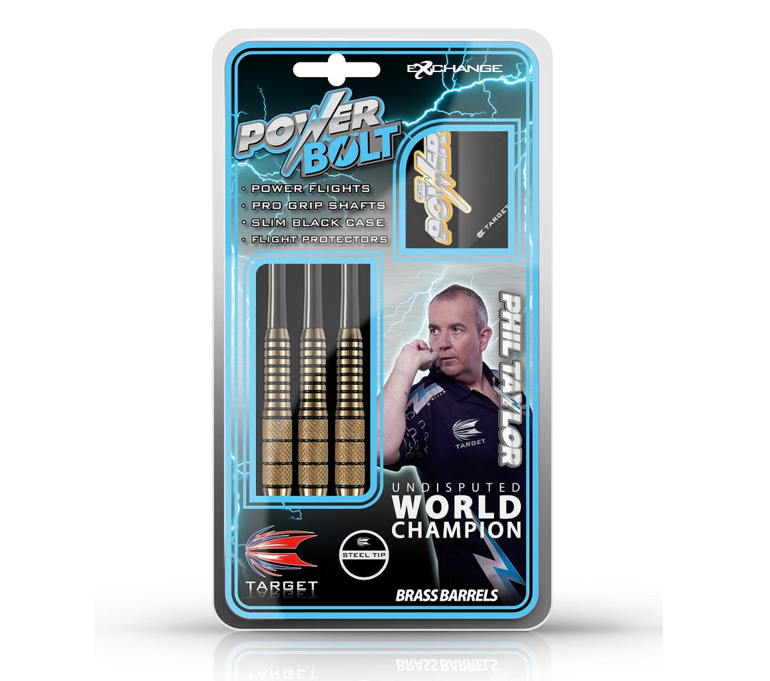 Phil Taylor Brass Bolt Knurled Steel Tip Darts by Target