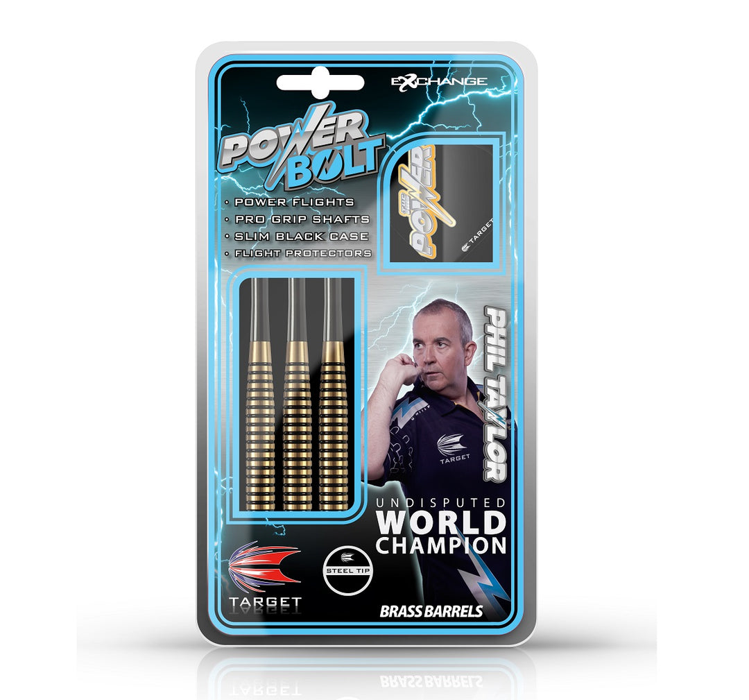 Phil Taylor Brass Bolt Ringed Steel Tip Darts by Target