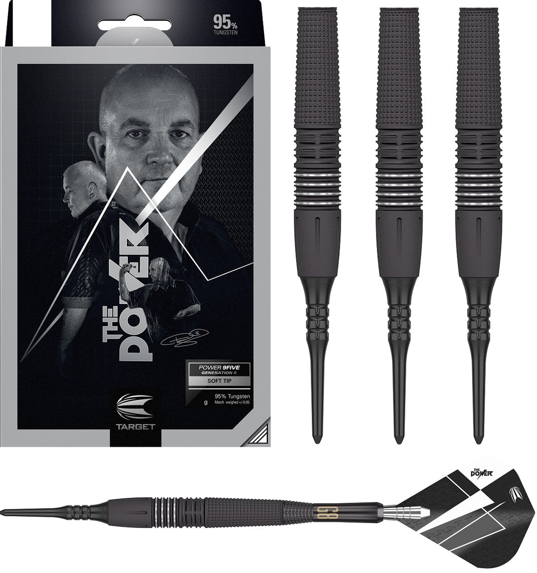 Phil Taylor Power 9five G8 95% Soft Tip Darts by Target